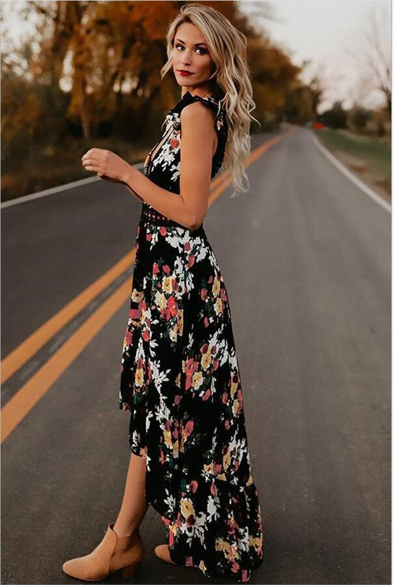 Aurelia Ruffle Halter Maxi