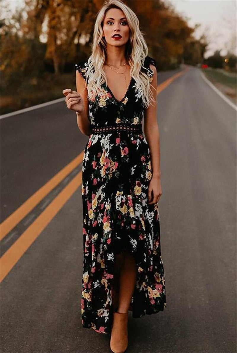 Aurelia Ruffle Halter Maxi
