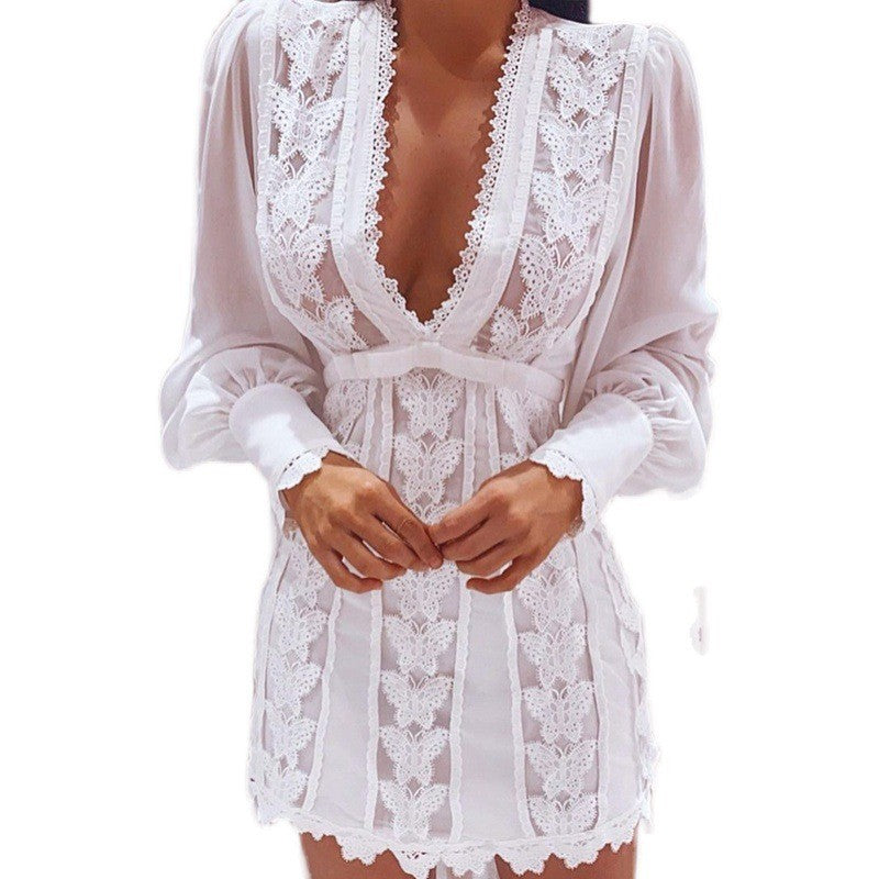 Isla Puff-Sleeve Lace Mini