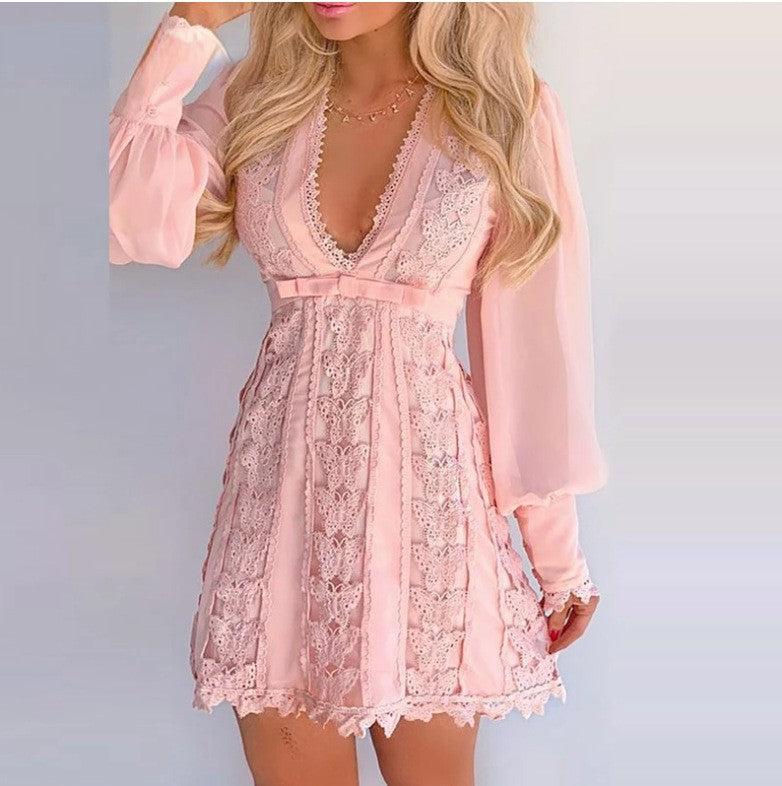 Isla Puff-Sleeve Lace Mini