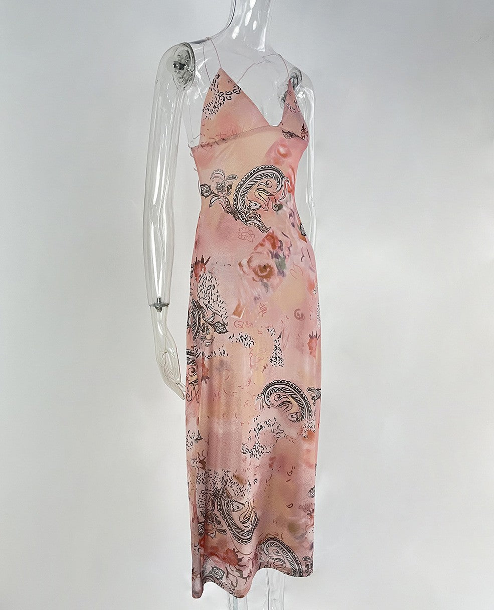 Maribel Butterfly Back Halter Dress