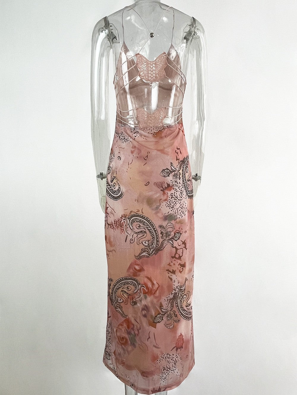 Maribel Butterfly Back Halter Dress