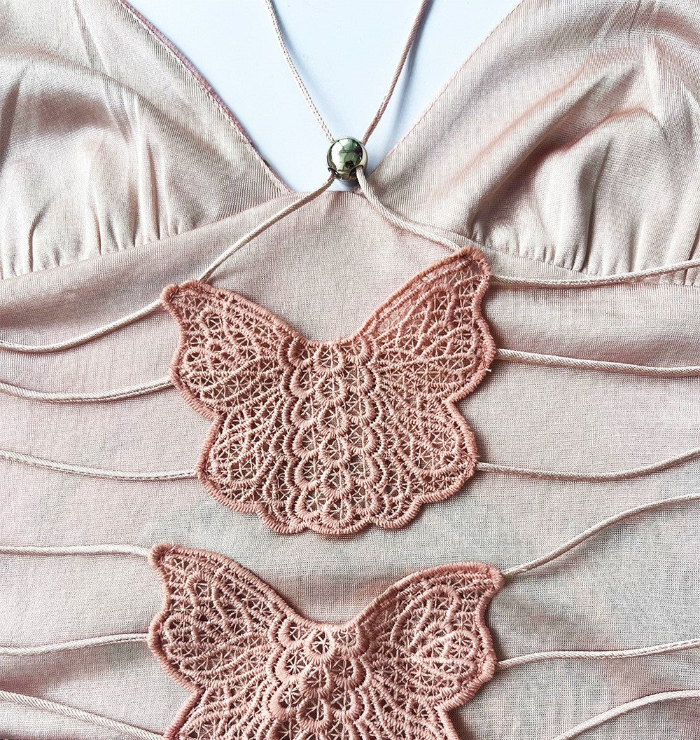Maribel Butterfly Back Halter Dress