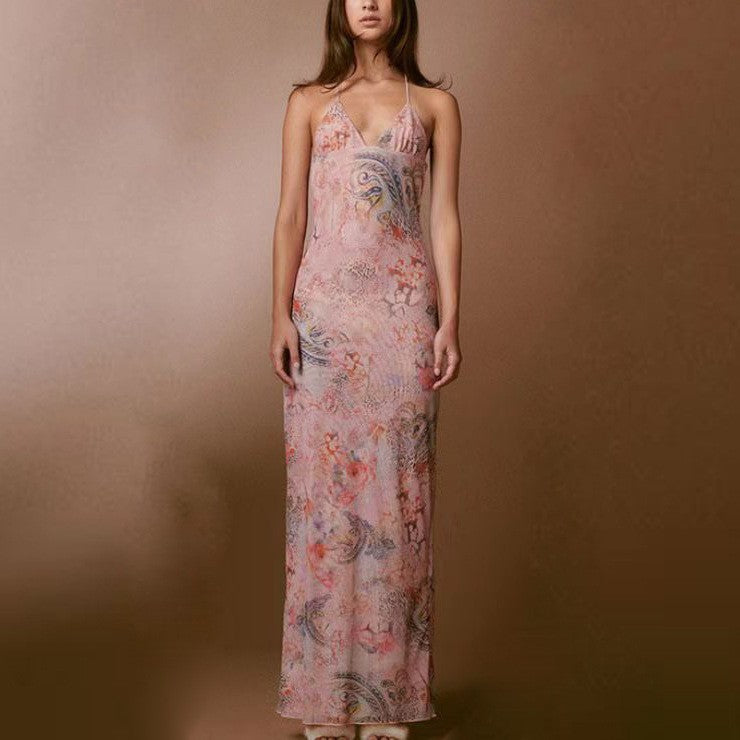 Maribel Butterfly Back Halter Dress