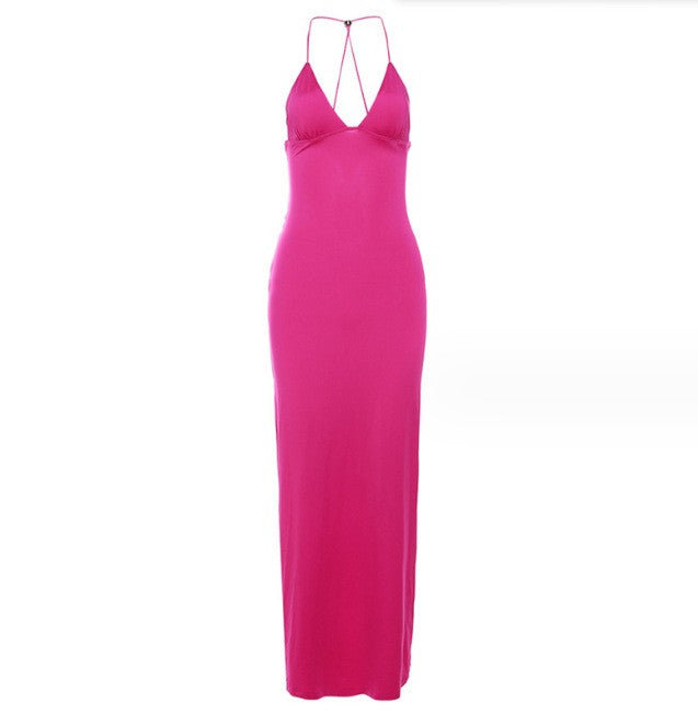 Maribel Butterfly Back Halter Dress