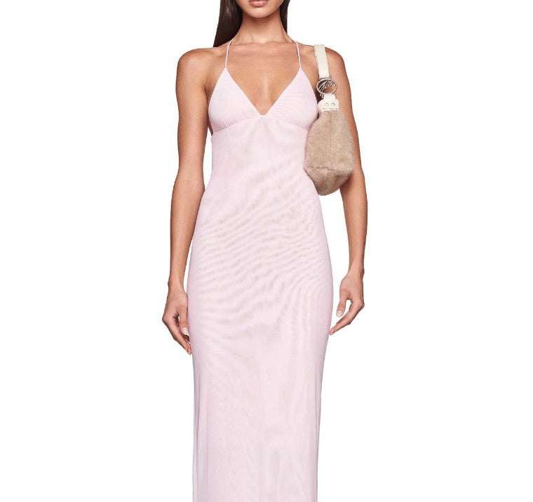 Maribel Butterfly Back Halter Dress