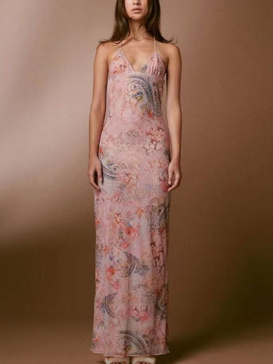 Maribel Butterfly Back Halter Dress
