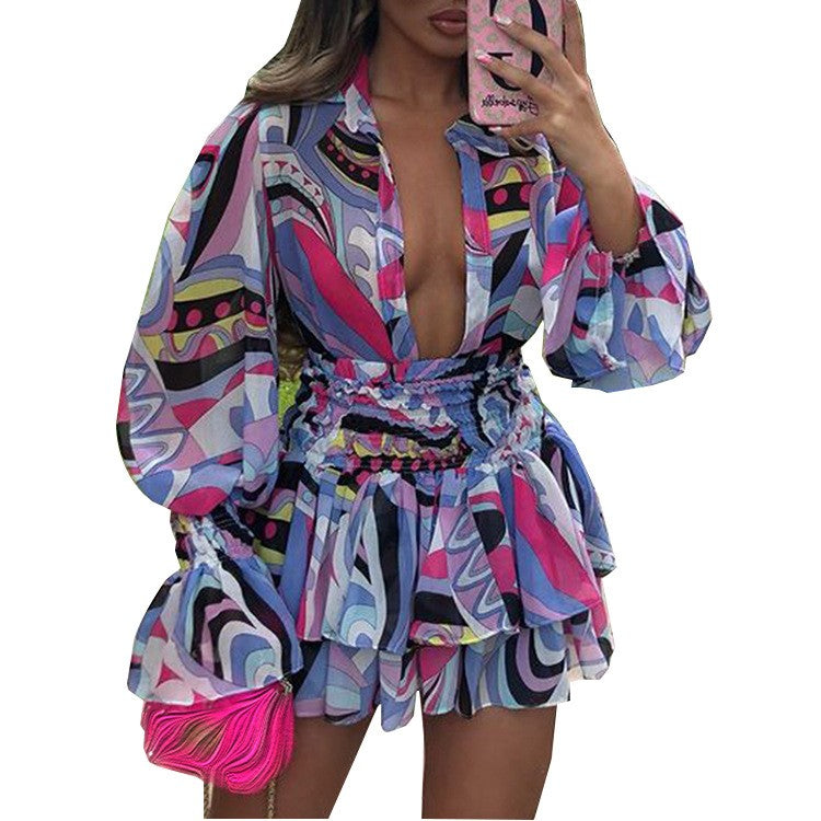 Marisol V-Neck Print Mini