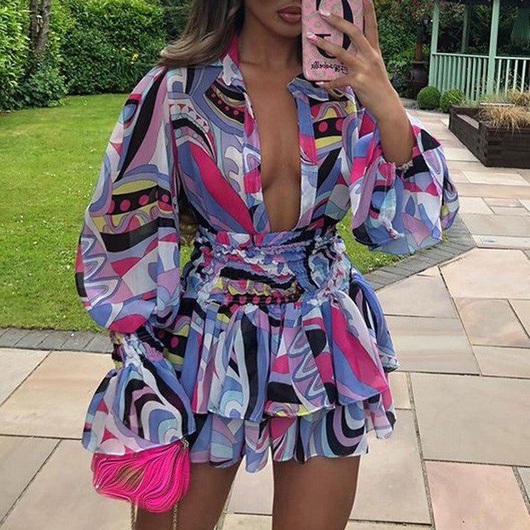 Marisol V-Neck Print Mini