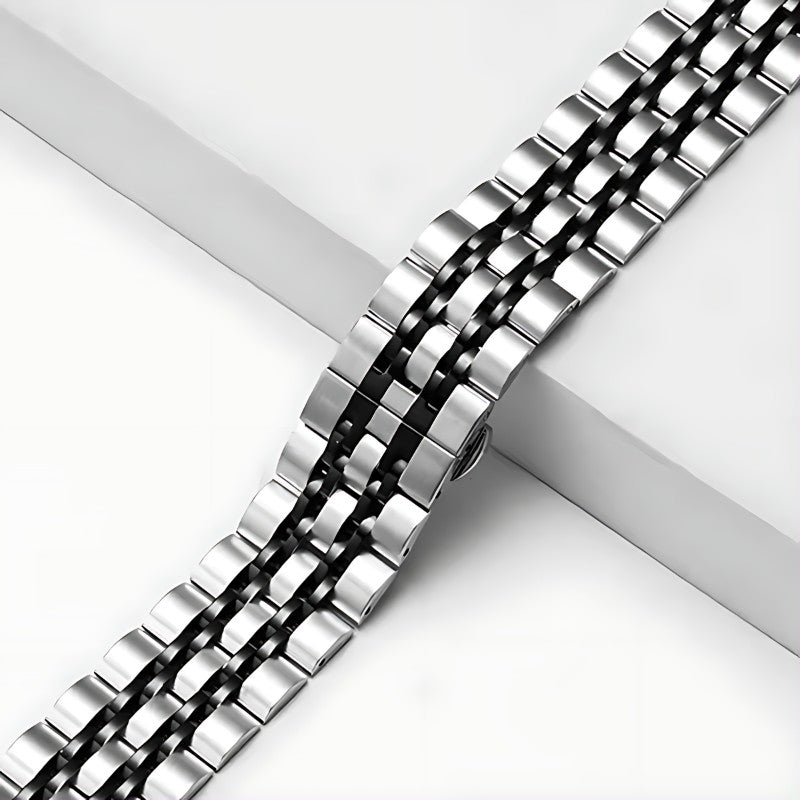 Seravine Presidential Apple Watch Band – 7-Link Stainless Steel Luxury