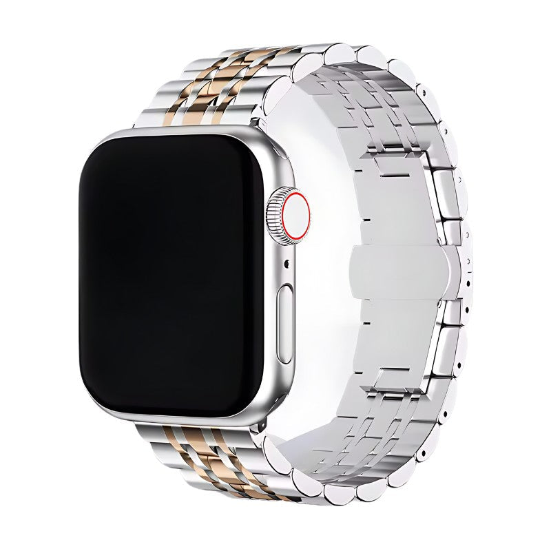 Seravine Presidential Apple Watch Band – 7-Link Stainless Steel Luxury