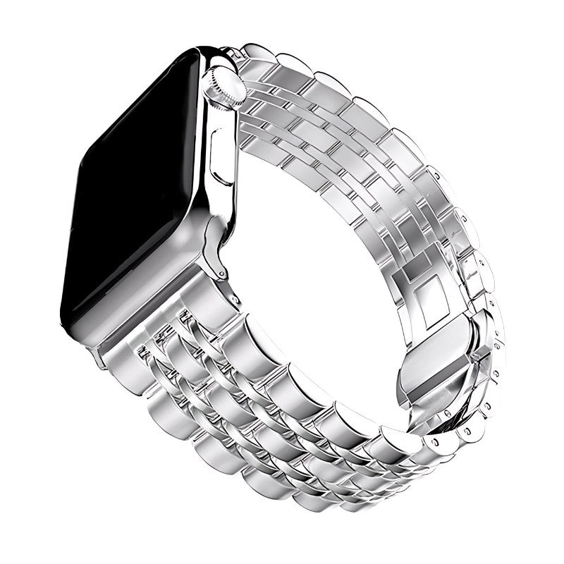Seravine Presidential Apple Watch Band – 7-Link Stainless Steel Luxury