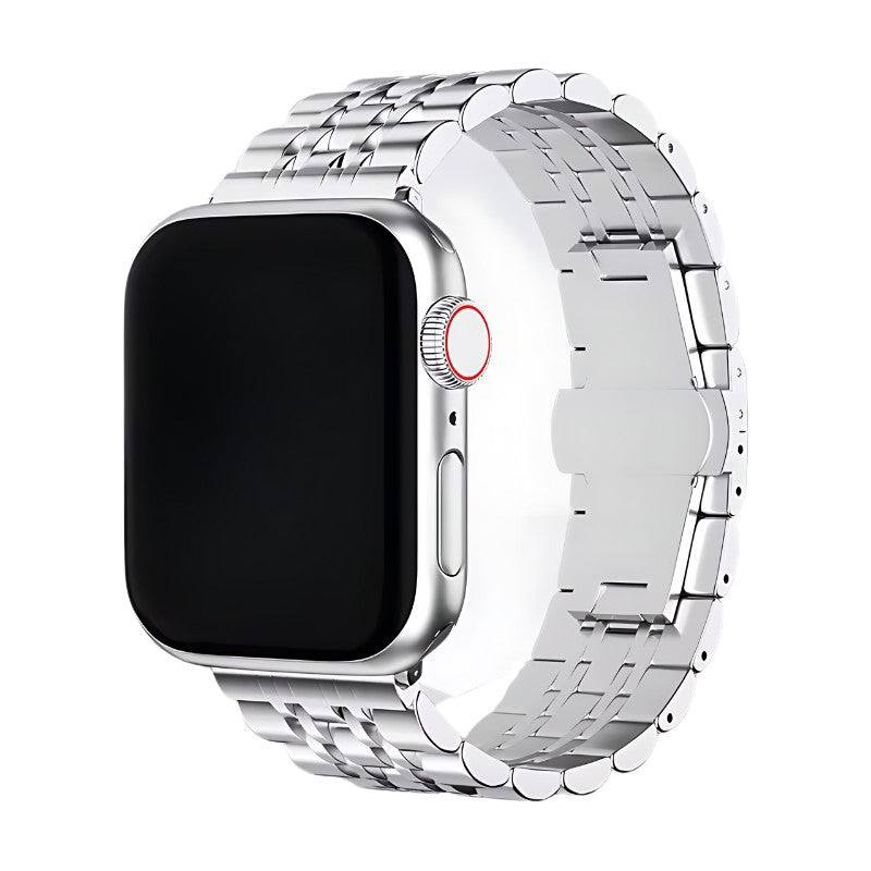 Seravine Presidential Apple Watch Band – 7-Link Stainless Steel Luxury