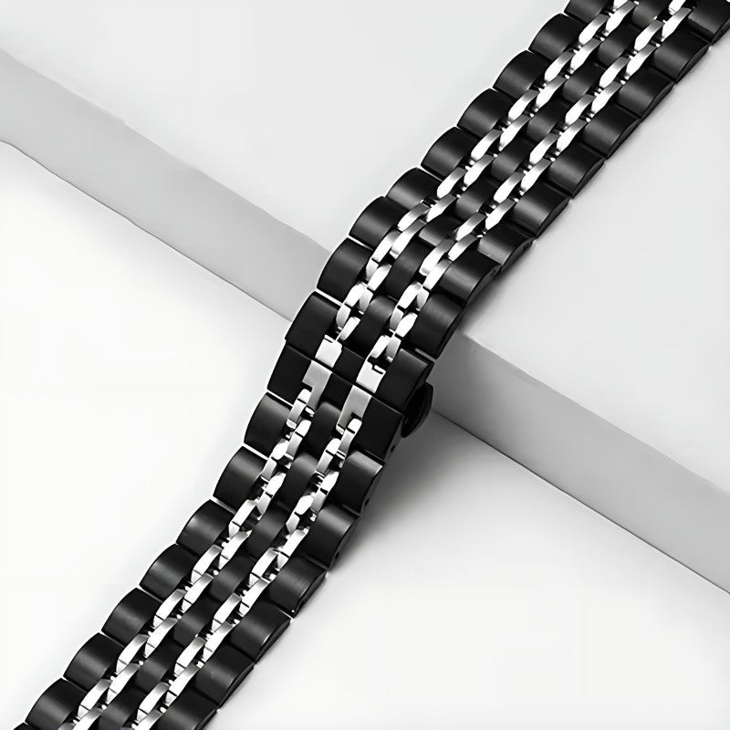 Seravine Presidential Apple Watch Band – 7-Link Stainless Steel Luxury