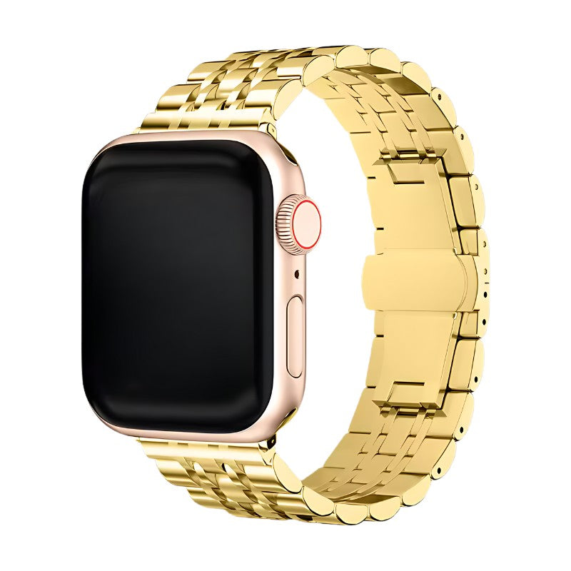 Seravine Presidential Apple Watch Band – 7-Link Stainless Steel Luxury