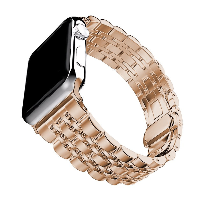 Seravine Presidential Apple Watch Band – 7-Link Stainless Steel Luxury