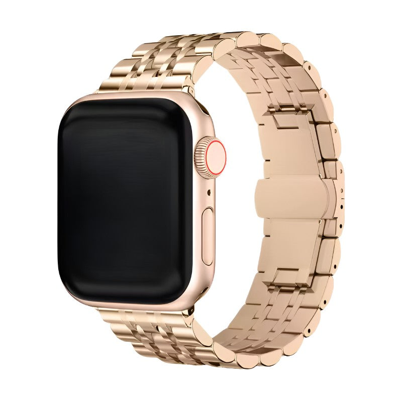 Seravine Presidential Apple Watch Band – 7-Link Stainless Steel Luxury