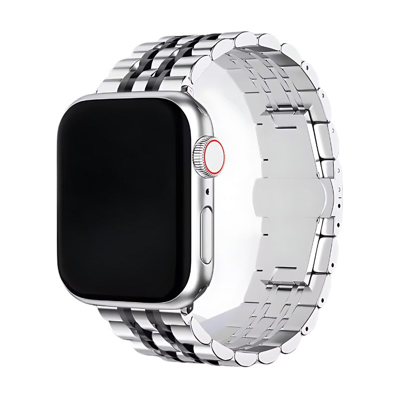 Seravine Presidential Apple Watch Band – 7-Link Stainless Steel Luxury