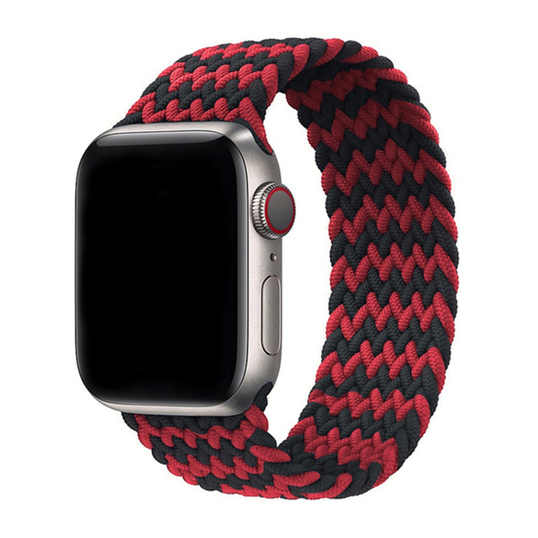 Solessa Z-Zag Braided Solo Loop Apple Watch Band – Patterned Stretch Nylon