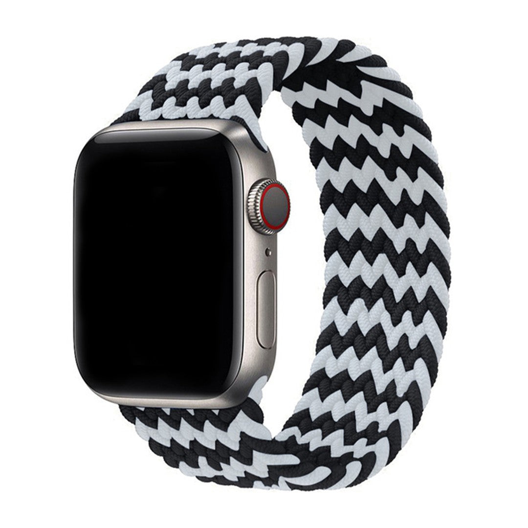 Solessa Z-Zag Braided Solo Loop Apple Watch Band – Patterned Stretch Nylon
