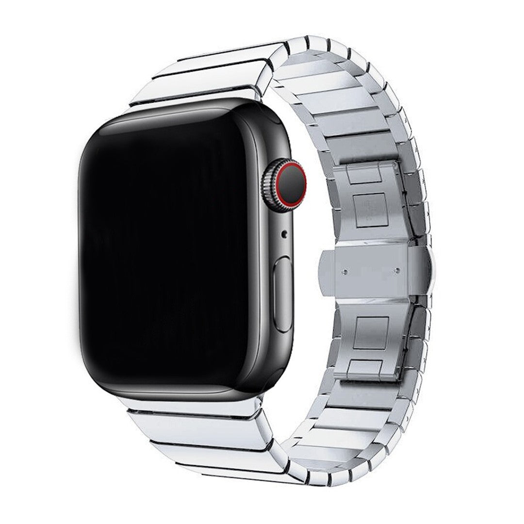 Zeravine Stainless Steel Link Apple Watch Band – Glossy & Durable