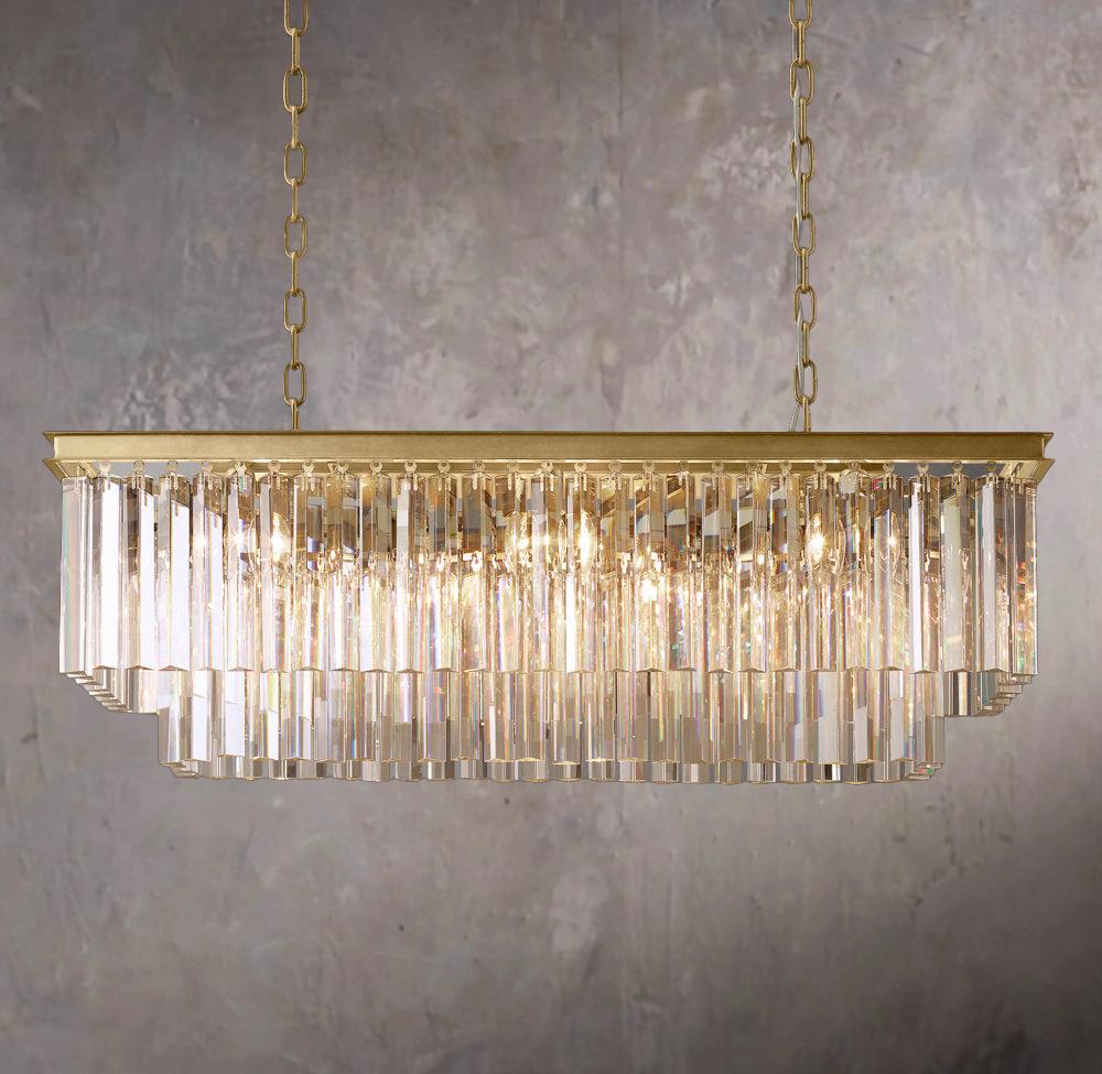 1920s Odeon Square Pendant Light 40"