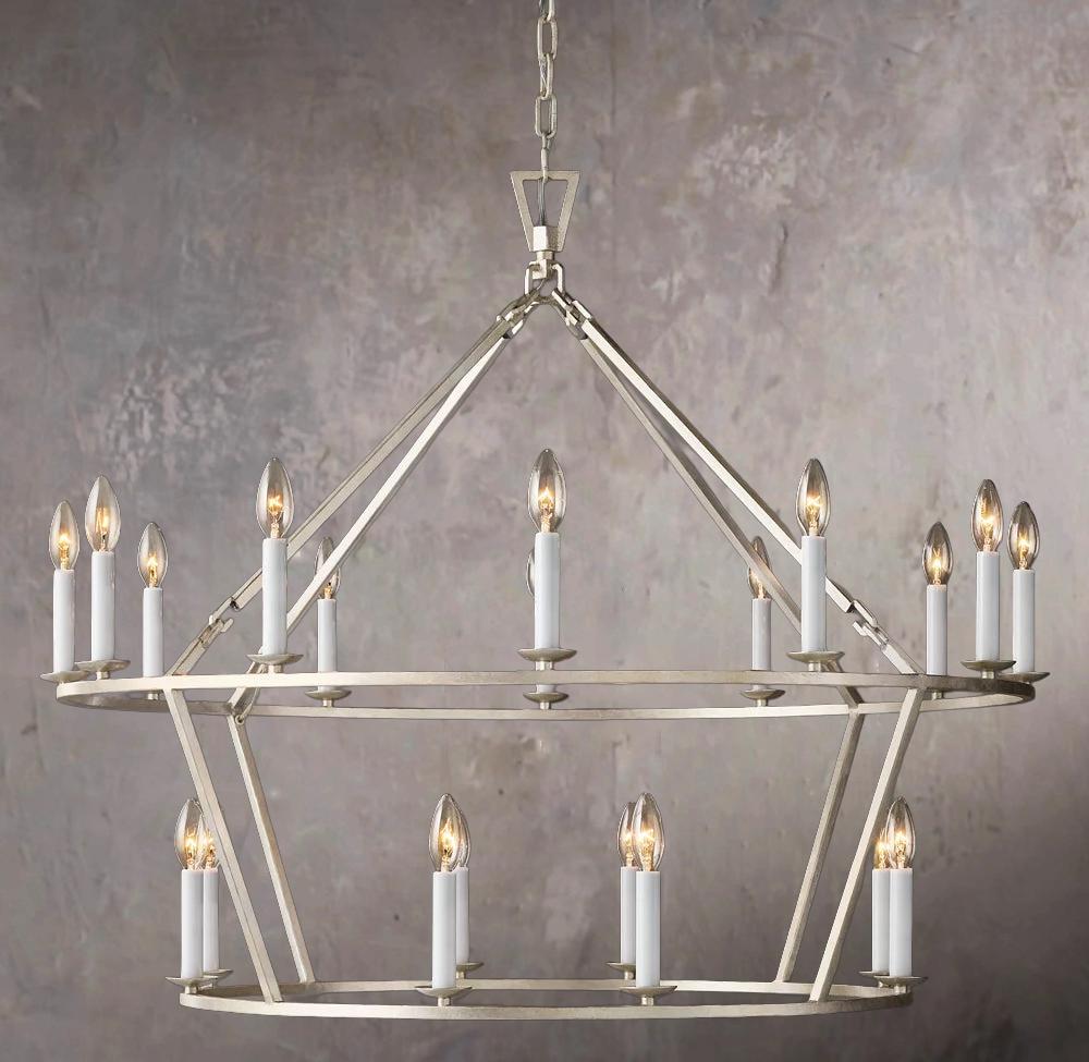 19TH C. BRITISH PIERCED DOUBLE-TIER CIRCULAR CHANDELIER 40"