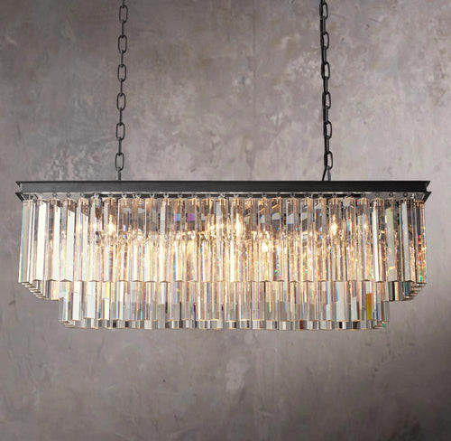 1920s Odeon Square Pendant Light 40"