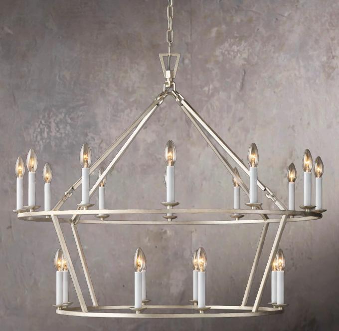 19TH C. BRITISH PIERCED DOUBLE-TIER CIRCULAR CHANDELIER 40"