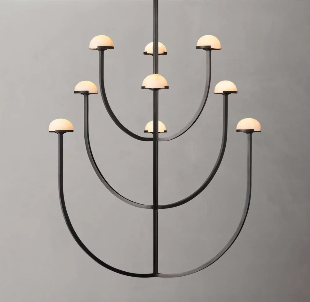 Alabaster Globe Ring Chandelier