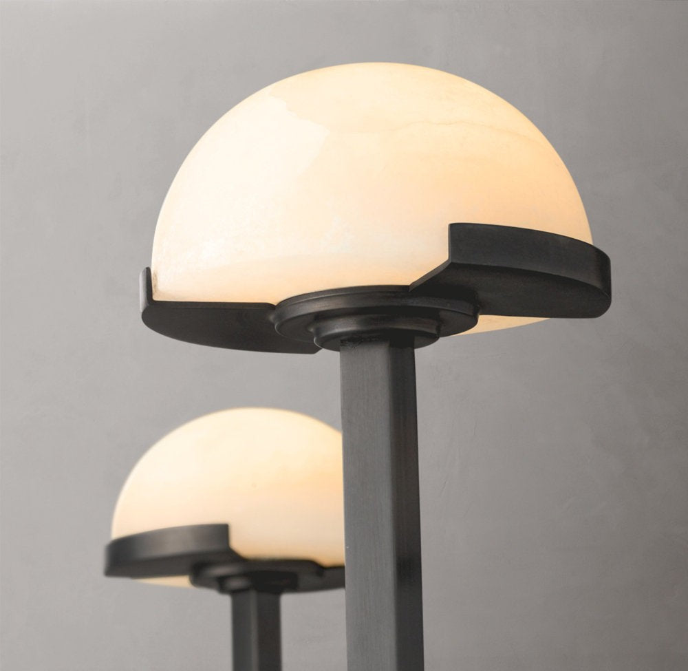 Alabaster Globe Ring Chandelier