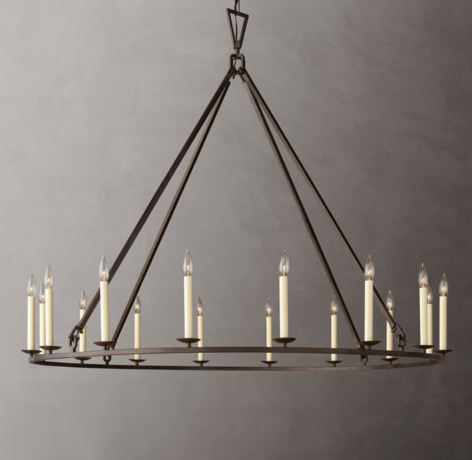 19TH C. BRITISH FILIGREE CIRCULAR CHANDELIER 60"