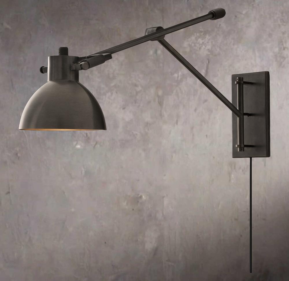 Machinists Adjustable Swing-Arm Wall Sconce