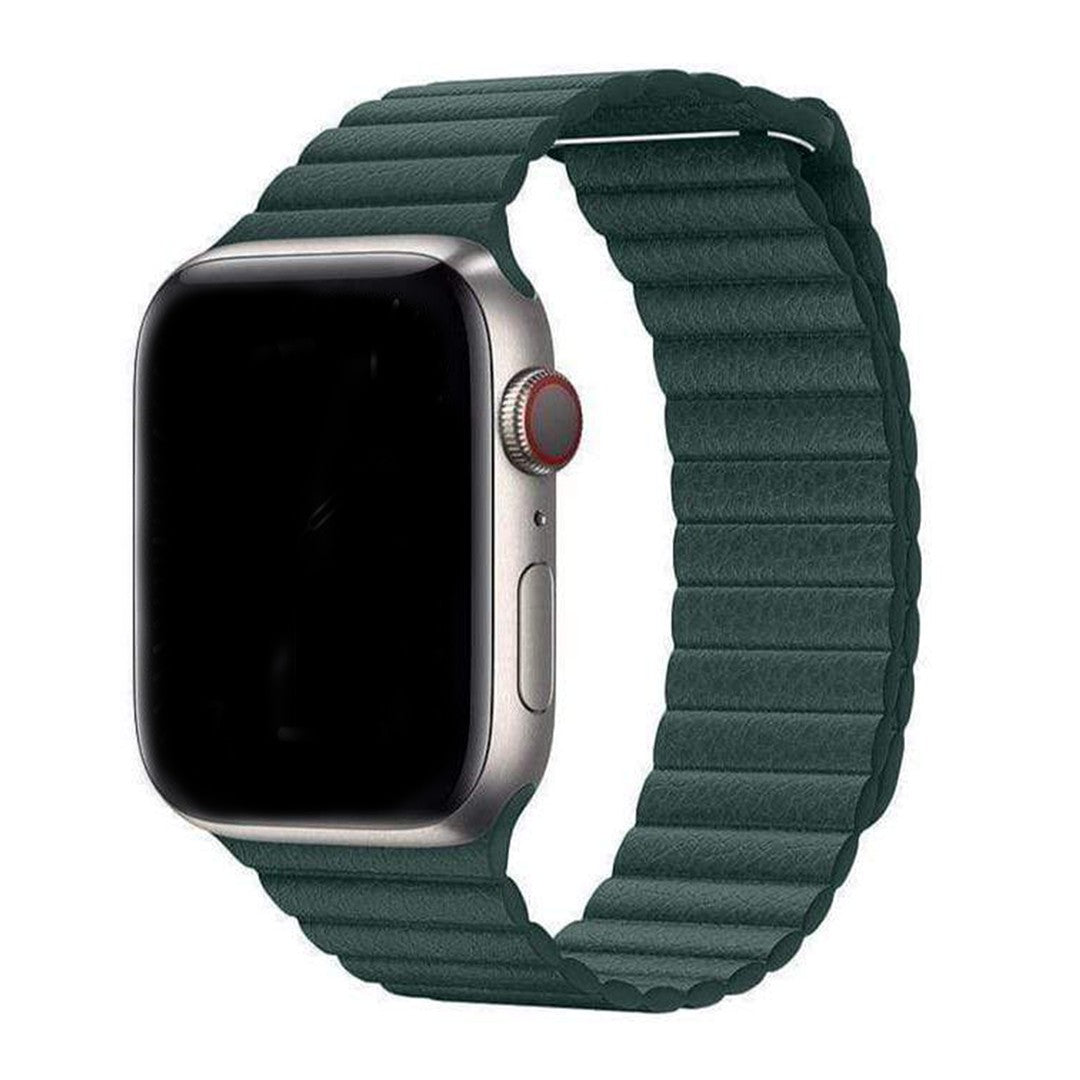 Calivra Magnetic Leather Loop Apple Watch Band – Elegant Genuine Leather