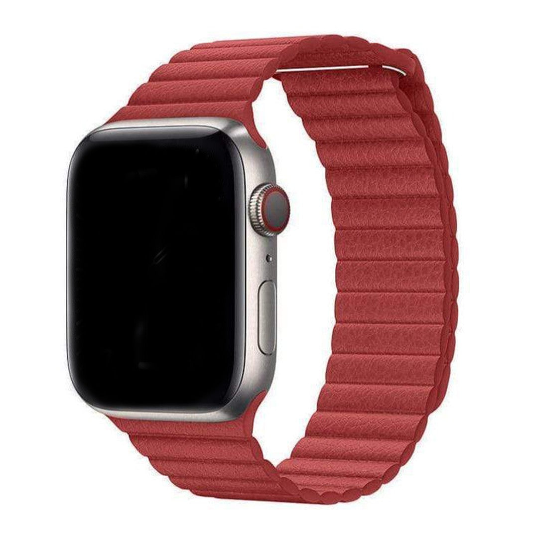 Calivra Magnetic Leather Loop Apple Watch Band – Elegant Genuine Leather