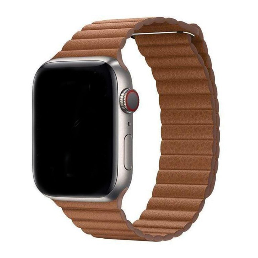 Calivra Magnetic Leather Loop Apple Watch Band – Elegant Genuine Leather