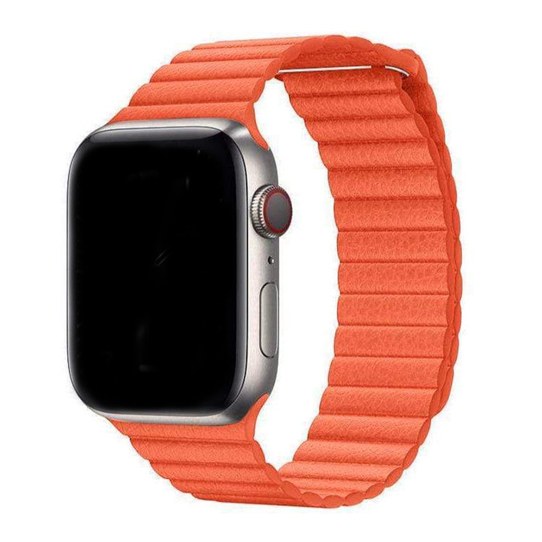 Calivra Magnetic Leather Loop Apple Watch Band – Elegant Genuine Leather