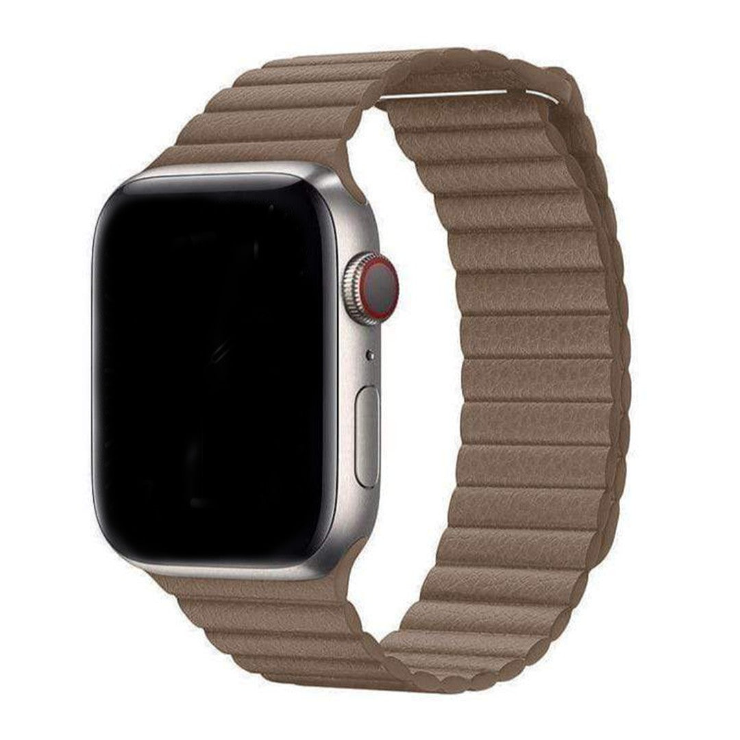 Calivra Magnetic Leather Loop Apple Watch Band – Elegant Genuine Leather