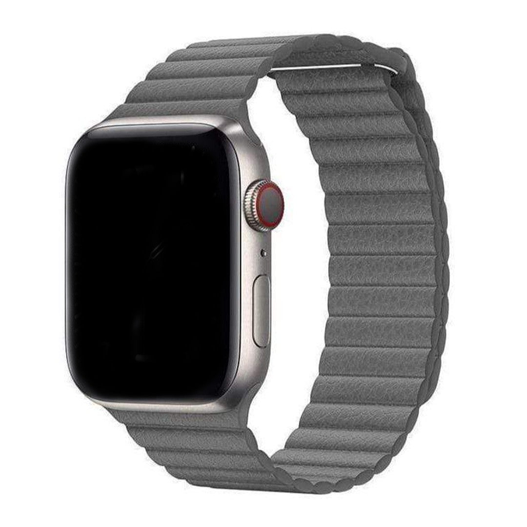 Calivra Magnetic Leather Loop Apple Watch Band – Elegant Genuine Leather