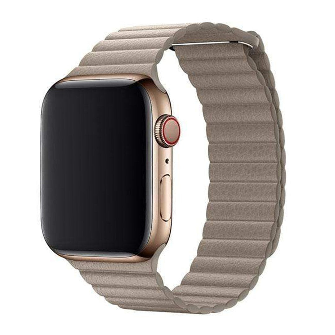 Calivra Magnetic Leather Loop Apple Watch Band – Elegant Genuine Leather