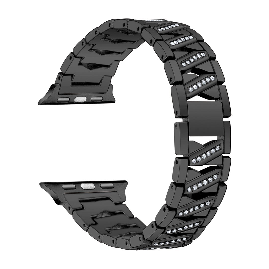 Calivra Precious Chain Link Apple Watch Strap – Steel with Cubic Zirconia