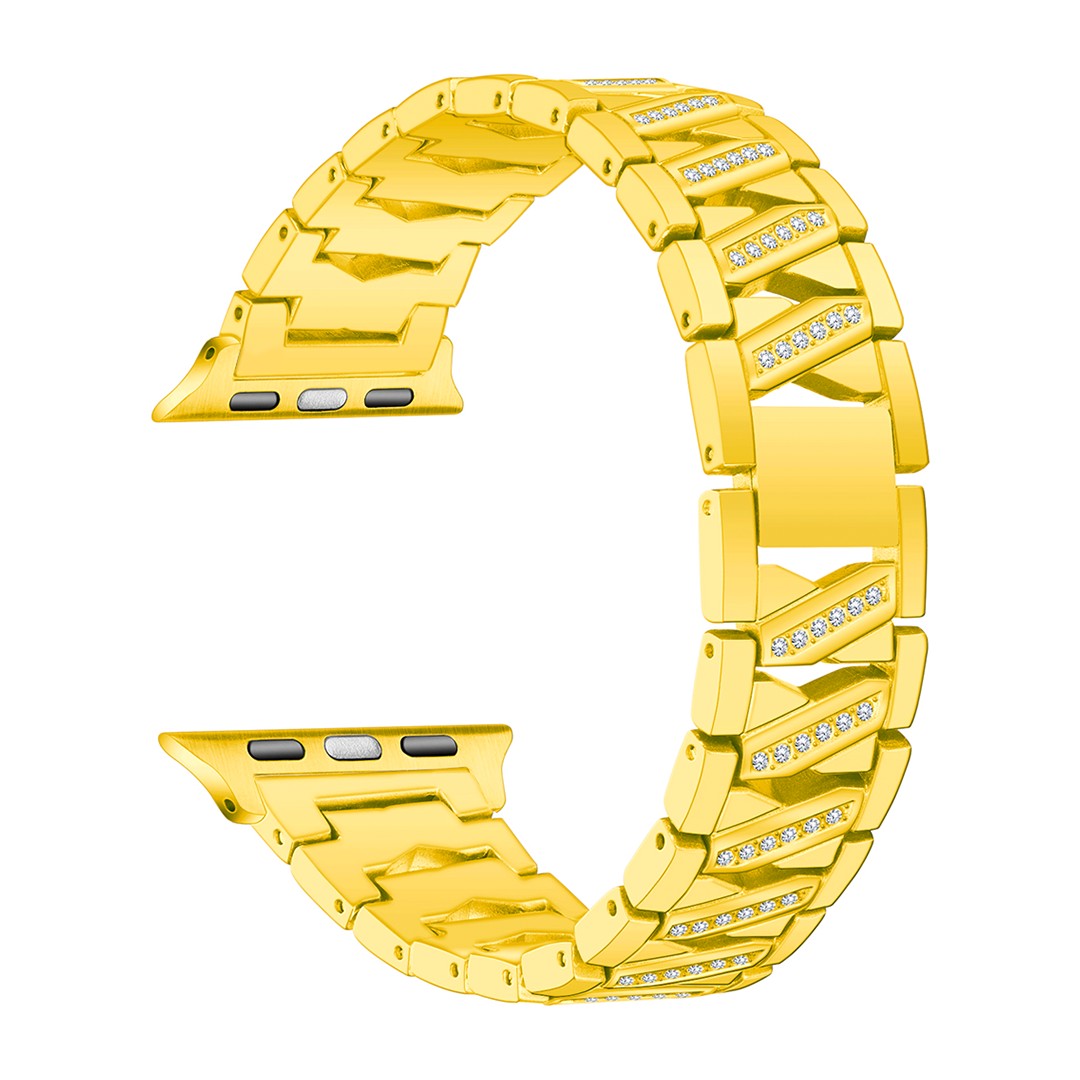 Calivra Precious Chain Link Apple Watch Strap – Steel with Cubic Zirconia