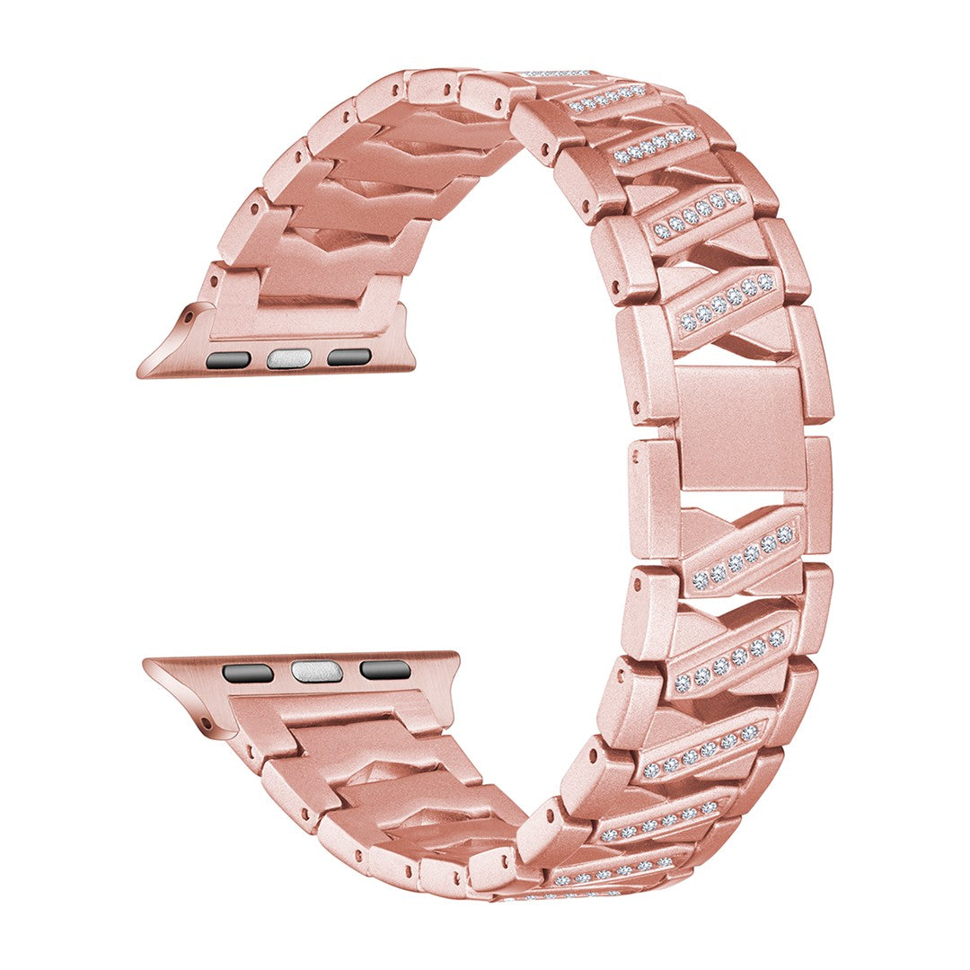 Calivra Precious Chain Link Apple Watch Strap – Steel with Cubic Zirconia