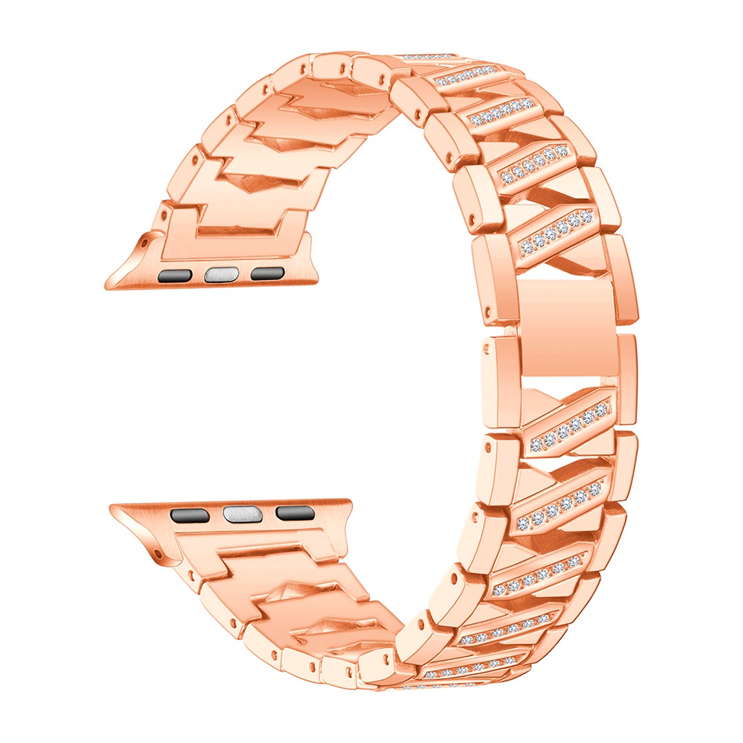 Calivra Precious Chain Link Apple Watch Strap – Steel with Cubic Zirconia