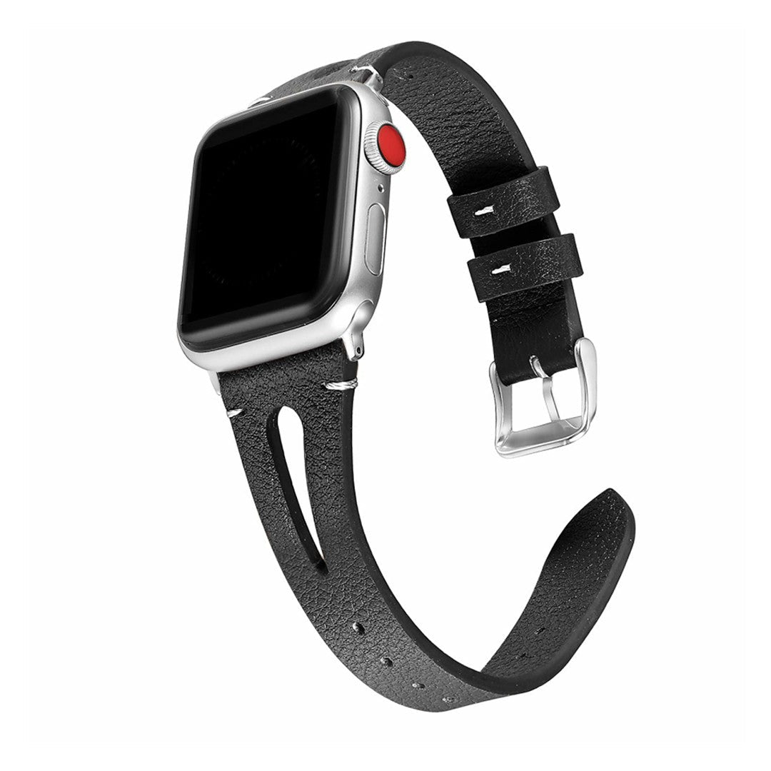 Calivra Slim Leather Apple Watch Band – Genuine Leather Minimalist Design