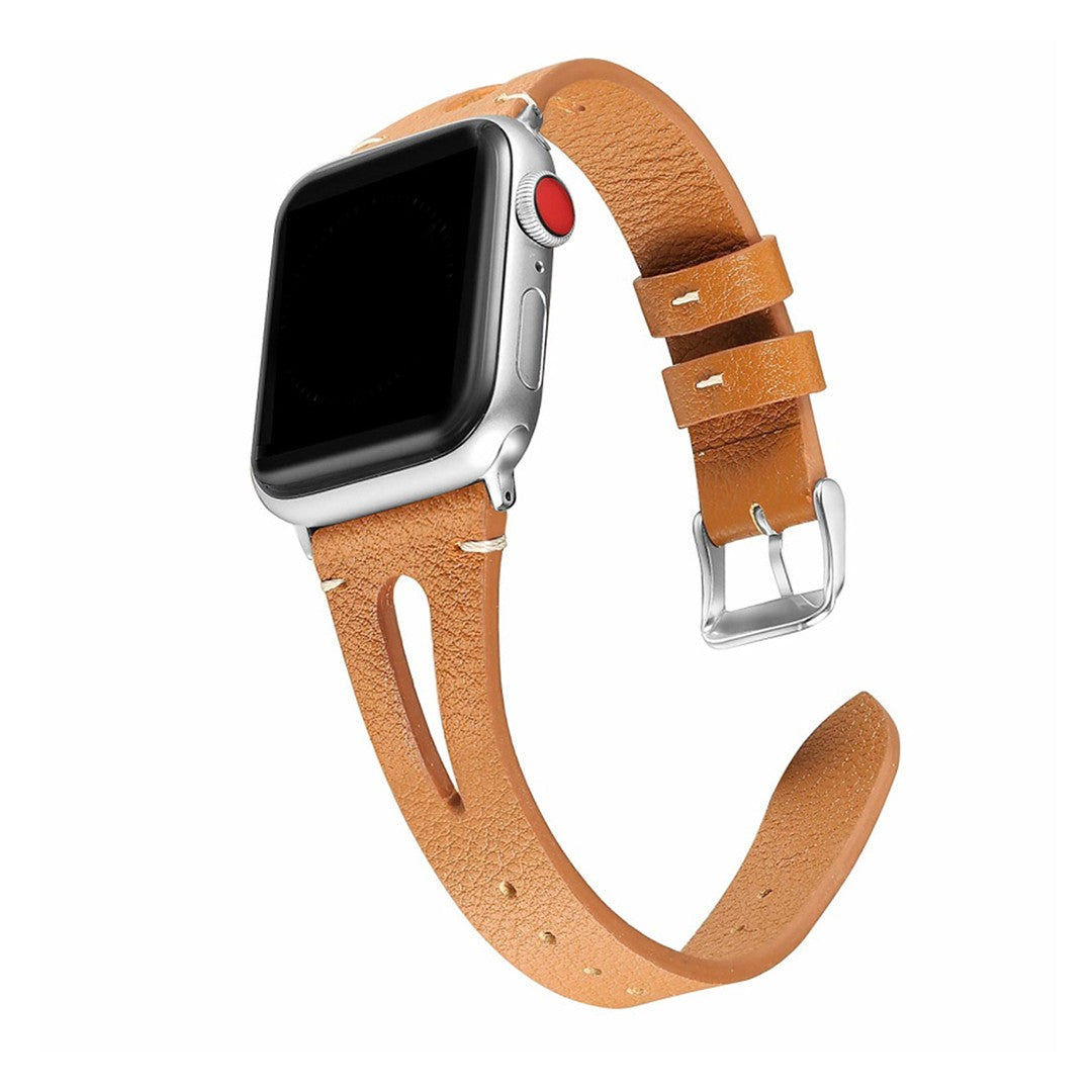 Calivra Slim Leather Apple Watch Band – Genuine Leather Minimalist Design