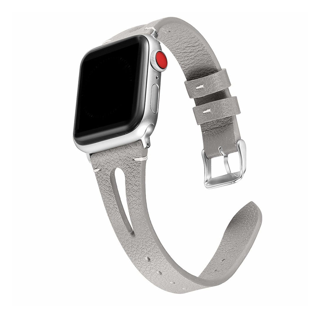 Calivra Slim Leather Apple Watch Band – Genuine Leather Minimalist Design