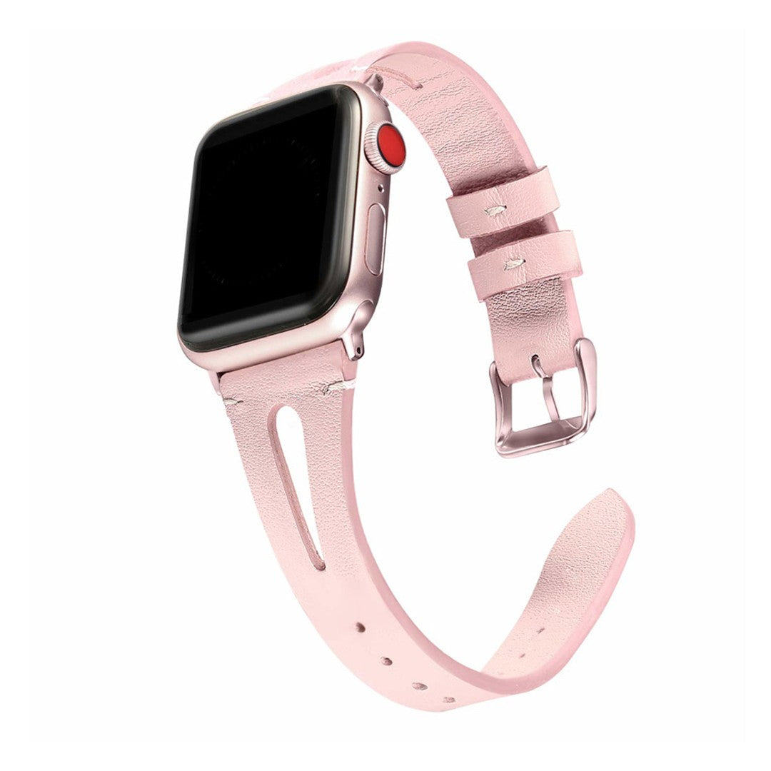 Calivra Slim Leather Apple Watch Band – Genuine Leather Minimalist Design