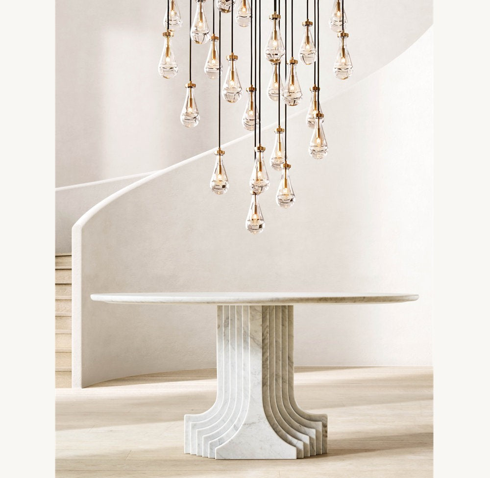 Cascading Glass Raindrop Chandelier