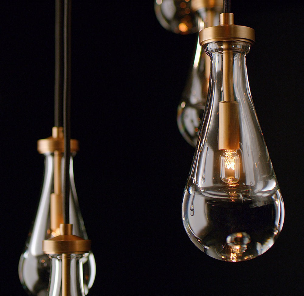 Cascading Glass Raindrop Chandelier